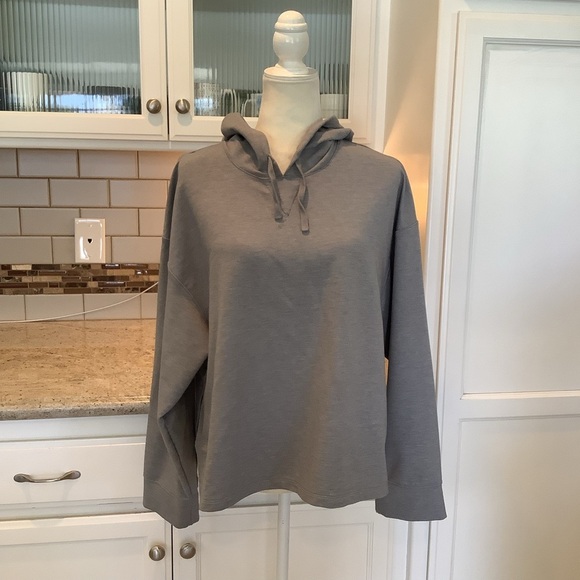 Nike Yoga Dri-Fit Gray Hooded Pullover Sweatshirt Size Large - Picture 3 of 9